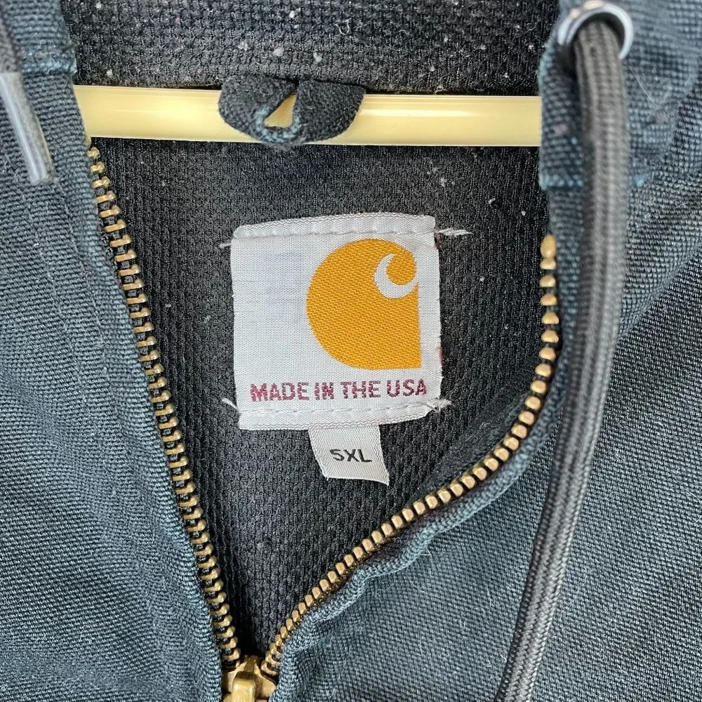 Carhartt Work Jacket Vintage Black Chore Coat Size 5XL